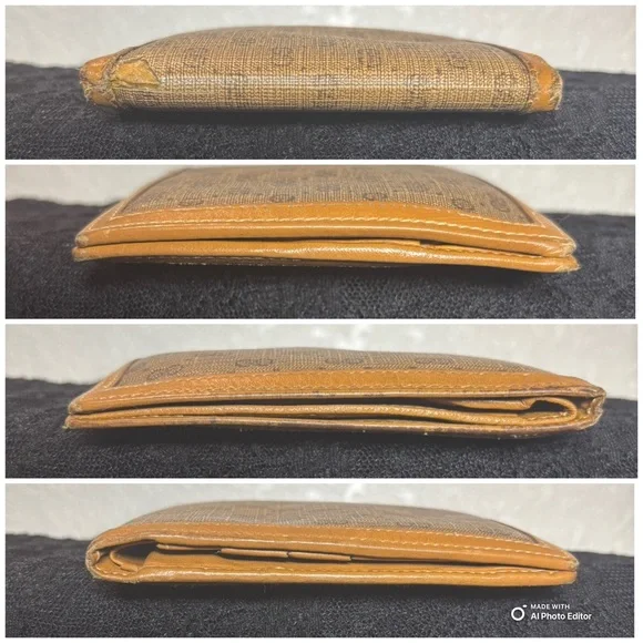 Vintage Gucci Micro GG Bifold Wallet – Beige PVC & Tan Leather - Picture 8 of 11